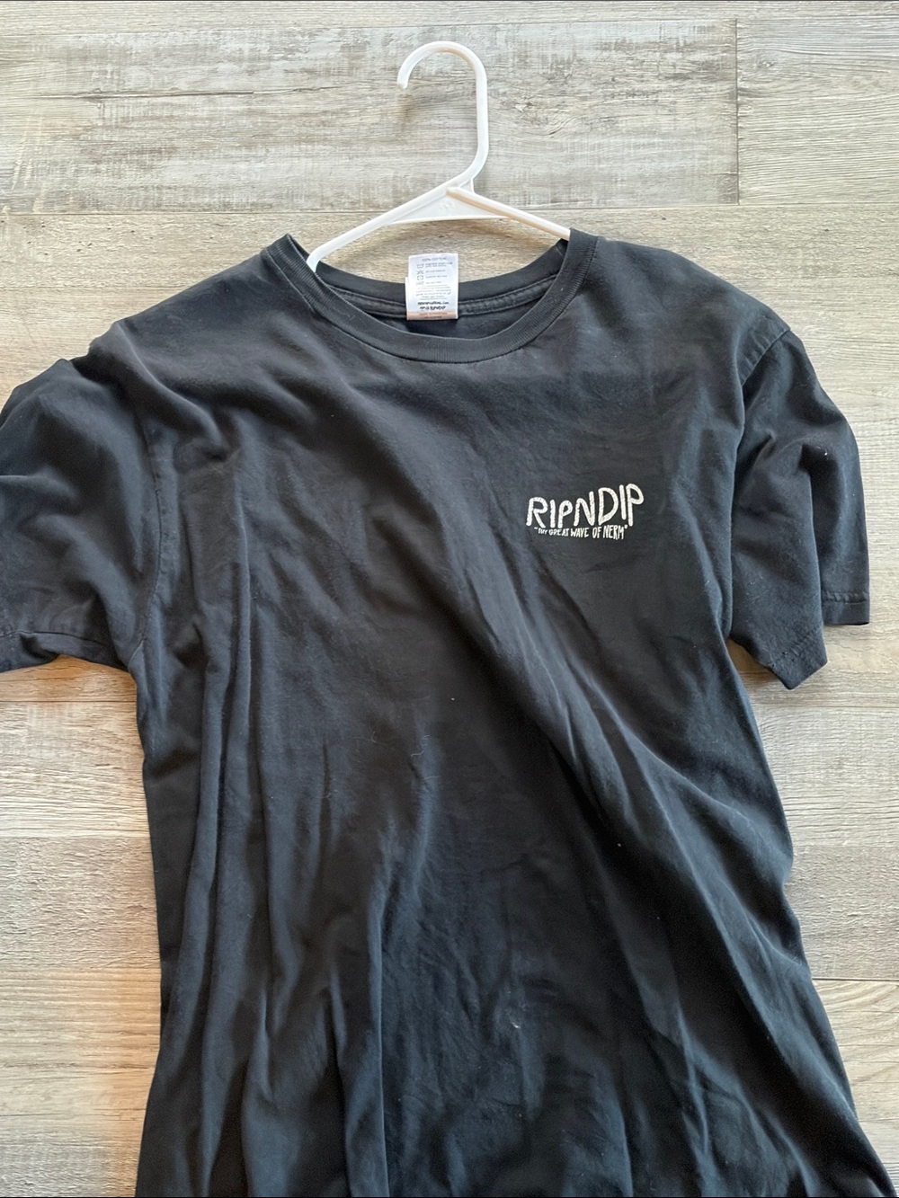 Ripndip Black Graphic Tee with Chest Logo
